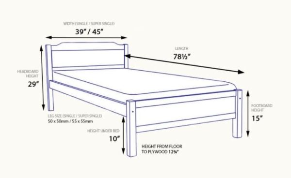 Wooden Bed WB1101 (Available in 2 Colors)